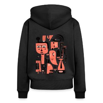 Love Abstract Art: Modern Paintings for Home - Women's Premium Organic Zip Hoodie - black - Back - Julia (174cm)