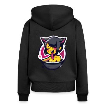 Anime kitten girl at bath day - Women's Premium Organic Zip Hoodie - black - Back - Julia (174cm)