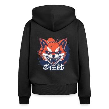 Chasse au renard de l’anime japonais : Fight Back - Sweat à capuche zippé Premium bio Femme - noir - Dos - Julia (174cm)