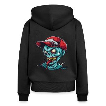 Casquette de baseball pour les jours de l’apocalypse zombie - Sweat à capuche zippé Premium bio Femme - noir - Dos - Julia (174cm)