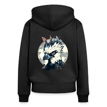 Rabvogel, eine furchterregende Harpyie - Frauen Premium Bio Zip Hoodie - Schwarz - Hinten - Julia (174cm)