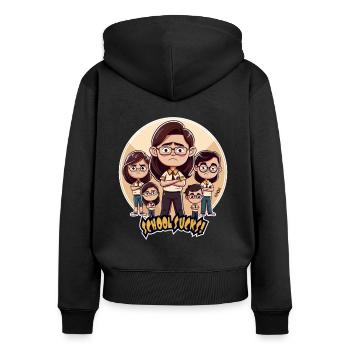 Pupils and teachers: School is annoying - Women's Premium Organic Zip Hoodie - black - Back - Julia (174cm)