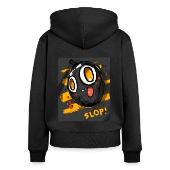 Bombe de dessin animé Slop drôle - Sweat à capuche zippé Premium bio Femme - noir - Dos - Julia (174cm)