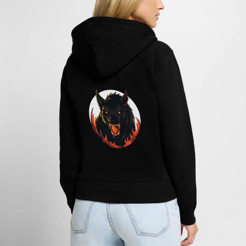 Terrifying evil werewolf from hell Women's Premium Organic Zip Hoodie