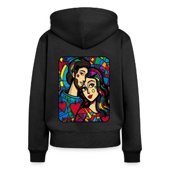 Hearts and Lovers - Women's Premium Organic Zip Hoodie - black - Back - Julia (174cm)
