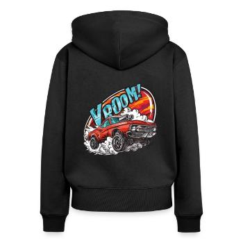 Monster Truck Drag Race Muscle Car - Women's Premium Organic Zip Hoodie - black - Back - Julia (174cm)