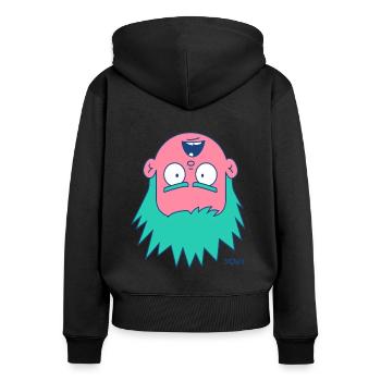 The children's world is the right way around - Women's Premium Organic Zip Hoodie - black - Back - Julia (174cm)