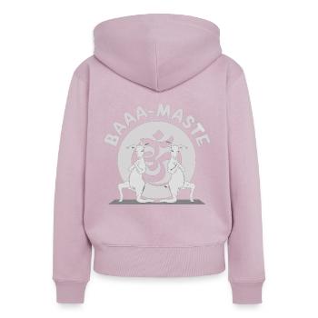 Baaa-Maste Goats Yoga Relaxation - Women's Premium Organic Zip Hoodie - dusky pink - Back - Julia (174cm)