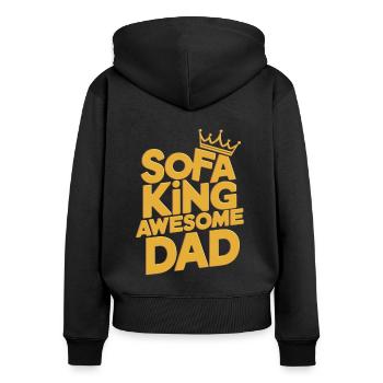 Sofa King Awesome Dad - Women's Premium Organic Zip Hoodie - black - Back - Julia (174cm)