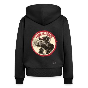 Musik Punk Ratte: Punk ist tot - Frauen Premium Bio Zip Hoodie - Schwarz - Hinten - Julia (174cm)