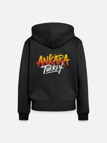 Ankara Turkey Souvenir - Frauen Premium Bio Zip Hoodie - Schwarz