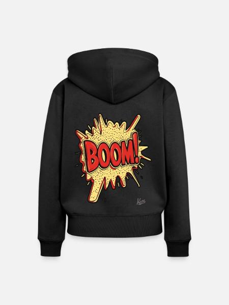 Boom – Cartoon Comic Explosion - Frauen Premium Bio Zip Hoodie - Schwarz