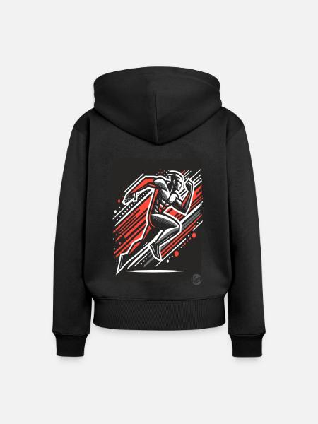 Dynamischer Läufer - Frauen Premium Bio Zip Hoodie - Schwarz