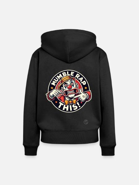 Mumble Rap Clown - Frauen Premium Bio Zip Hoodie - Schwarz