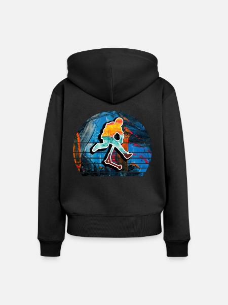Freestyle-Roller - Frauen Premium Bio Zip Hoodie - Schwarz