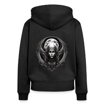 Gothic Dämon Hexe Vollmond Demon Witch Full Moon - Women's Premium Organic Zip Hoodie - black - Back - Julia (174cm)