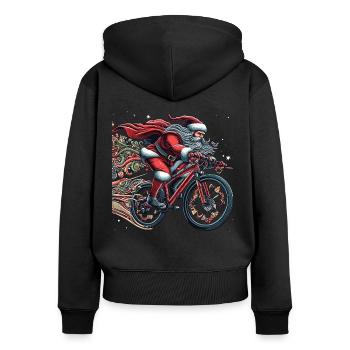 Père Noël Vélo de descente Noël - Sweat à capuche zippé Premium bio Femme - noir - Dos - Julia (174cm)