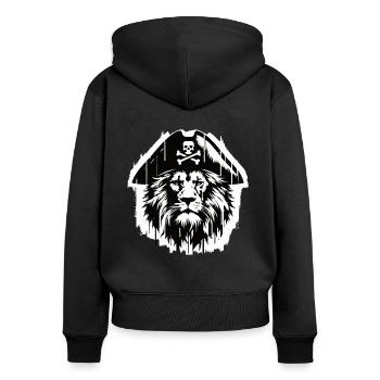 Pirate Lion Pirate Lion Graffiti Street Art Style - Sweat à capuche zippé Premium bio Femme - noir - Dos - Julia (174cm)