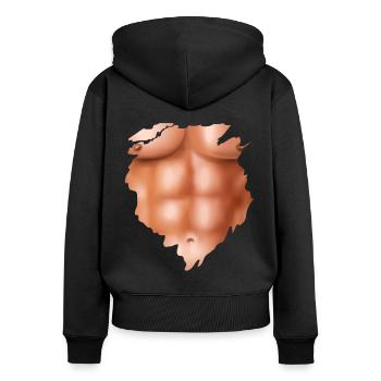 Élévation (Six Pack Edition) - Sweat à capuche zippé Premium bio Femme - noir - Dos - Julia (174cm)