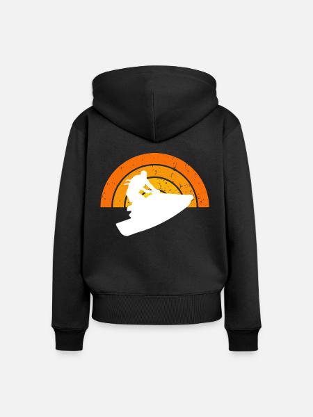 Jet ski - Frauen Premium Bio Zip Hoodie - Schwarz