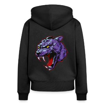 panther head beast animal - Women's Premium Organic Zip Hoodie - black - Back - Julia (174cm)