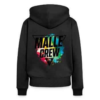 malle crew bunt klecks - Frauen Premium Bio Zip Hoodie - Schwarz - Hinten - Julia (174cm)
