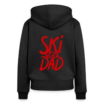Ski dad father's day skiing saying - Women's Premium Organic Zip Hoodie - black - Back - Julia (174cm)