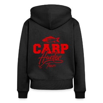Équipe de pêche à la carpe - Sweat à capuche zippé Premium bio Femme - noir - Dos - Julia (174cm)