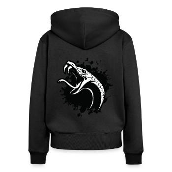 Schlange Symbol - Frauen Premium Bio Zip Hoodie - Schwarz - Hinten - Julia (174cm)