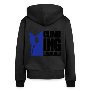 climbing crew - Sweat à capuche zippé Premium bio Femme - noir - Dos - Julia (174cm)