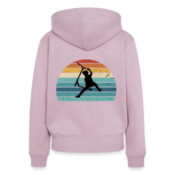 Freestyle-Roller - Frauen Premium Bio Zip Hoodie - Altrosa - Hinten - Julia (174cm)