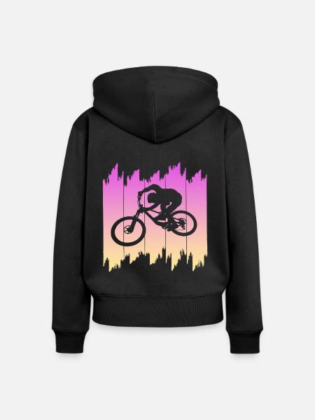 biken - Frauen Premium Bio Zip Hoodie - Schwarz