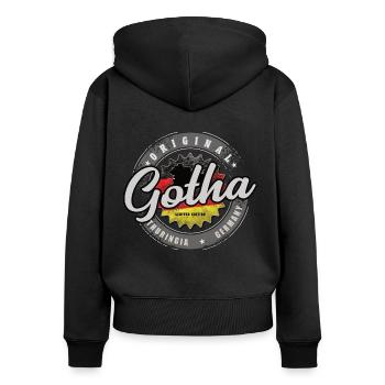 Allemagne originale Thuringe Gotha Forêt de Thuringe - Sweat à capuche zippé Premium bio Femme - noir - Dos - Julia (174cm)