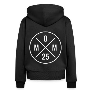 Mom 25 Baby Geburt Mutter Muttertag Mama 2025 - Frauen Premium Bio Zip Hoodie - Schwarz - Hinten - Julia (174cm)