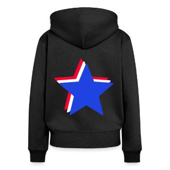 Red, White and Blue Stars - Women's Premium Organic Zip Hoodie - black - Back - Julia (174cm)