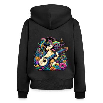 Labrador String Magic - Women's Premium Organic Zip Hoodie - black - Back - Julia (174cm)