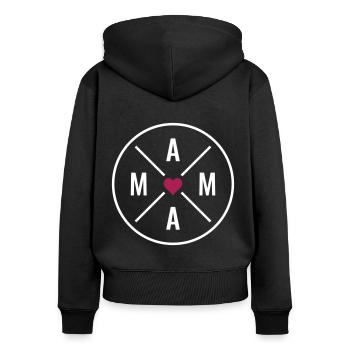 Mutter Herz Muttertag Weihnachten Geburtstag Mama - Frauen Premium Bio Zip Hoodie - Schwarz - Hinten - Julia (174cm)