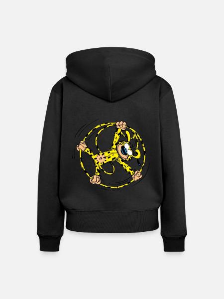 Marsupilami Roue - Sweat à capuche zippé Premium bio Femme - noir