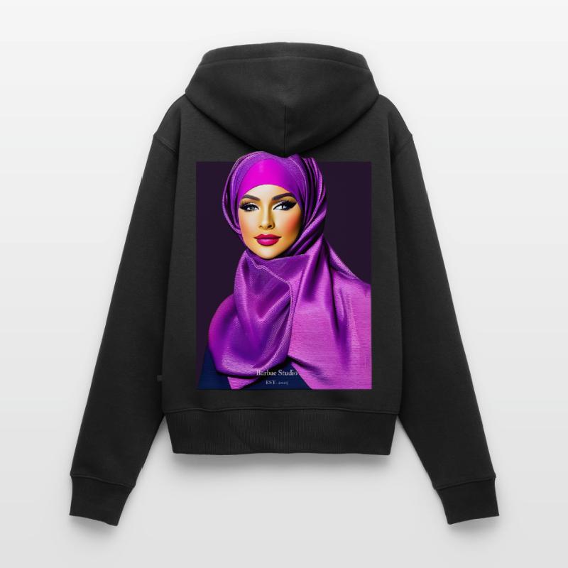Hijab Bae tshirt pull capuchon mug etc impression d’art Sweat à capuche zippé Premium bio Femme