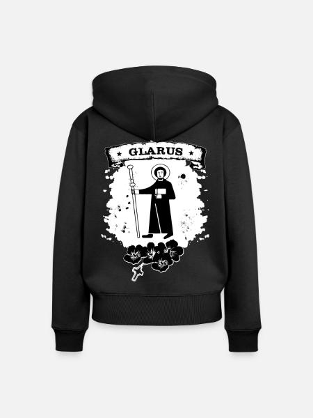 Glarus - Frauen Premium Bio Zip Hoodie - Schwarz