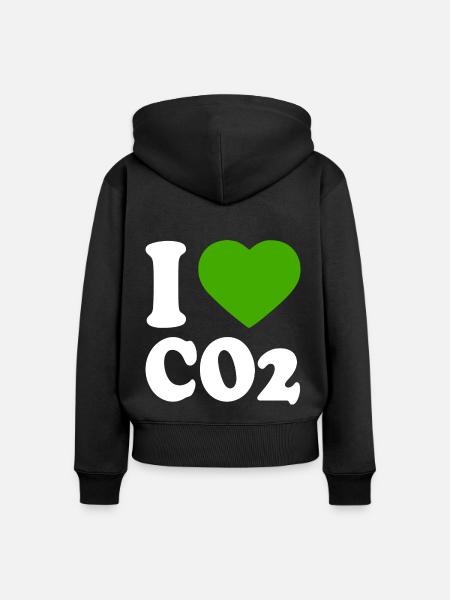 I love co2 - Frauen Premium Bio Zip Hoodie - Schwarz