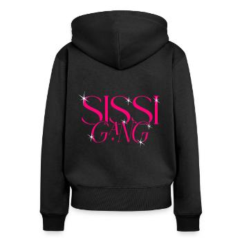 Schwestern Partnerlook - Sissi Gang - Schwestern - Frauen Premium Bio Zip Hoodie - Schwarz - Hinten - Julia (174cm)