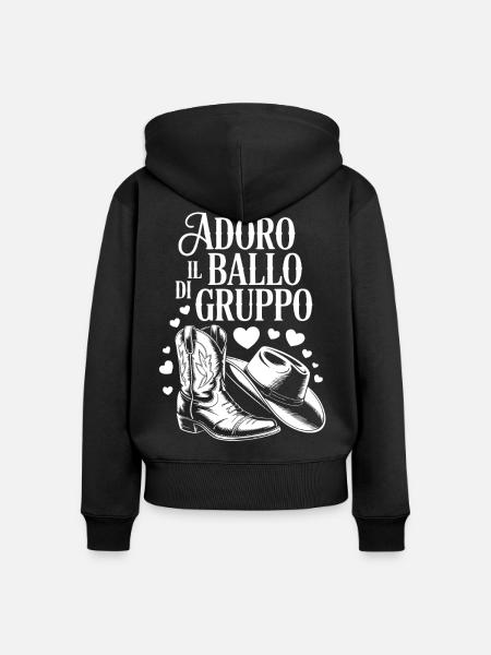 Ich liebe Gruppentanz - Frauen Premium Bio Zip Hoodie - Schwarz