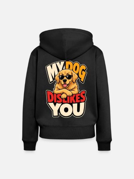 Golden Retriever - Frauen Premium Bio Zip Hoodie - Schwarz