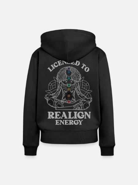 Chakra Lizenz - Energie im Flow - Frauen Premium Bio Zip Hoodie - Schwarz