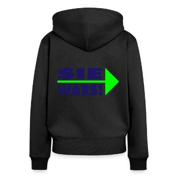 Sie wars! Partner- oder Partyshirt - Frauen Premium Bio Zip Hoodie - Schwarz - Hinten - Julia (174cm)