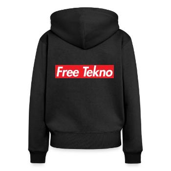 Free Tekno Supremacy - Sweat à capuche zippé Premium bio Femme - noir - Dos - Julia (174cm)