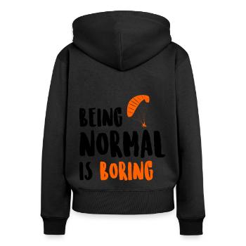 Being Normal Is Boring Parachute Paraglider Skydiv - Frauen Premium Bio Zip Hoodie - Schwarz - Hinten - Julia (174cm)