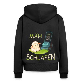 Süßes Schaf - Frauen Premium Bio Zip Hoodie - Schwarz - Hinten - Julia (174cm)