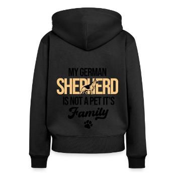 Mein Deutscher Schäferhund ist kein Haustier, es ist Familienhund Lo - Frauen Premium Bio Zip Hoodie - Schwarz - Hinten - Julia (174cm)